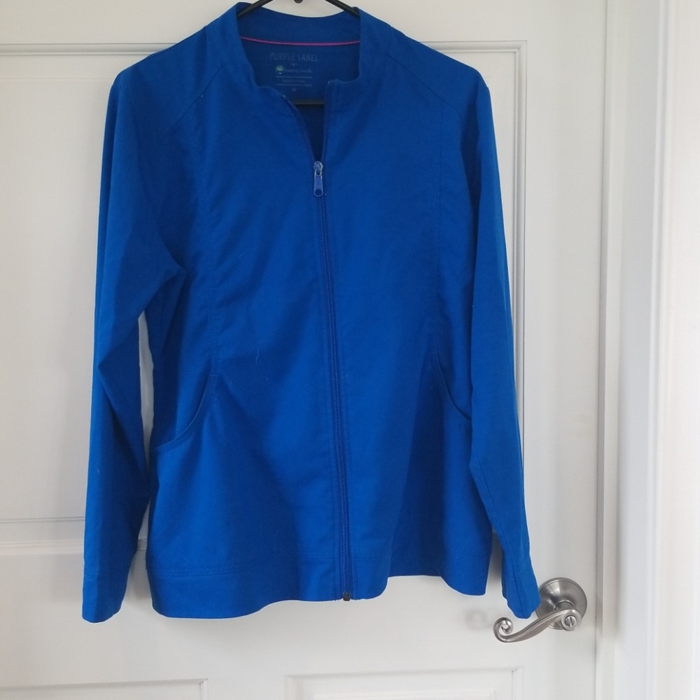 Scrub jacket M royal blue healing hands